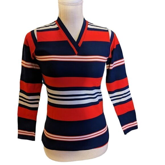 𤩠Eileenā 70s vintage stripedĀ top size smallāš¤© 2 forā$20 - Picture 1 of 5